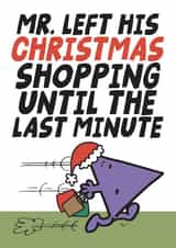 Funny Christmas Card - Mr. Men - Mr. Rush created by Mr. Men