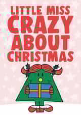 Cute Christmas Card - Little Miss Crazy About Christmas - Mr. Men created by Mr. Men