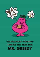 Funny Christmas Card - Mr. Men - Mr. Greedy created by Mr. Men