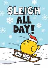 Cute Christmas Card - Mr. Men - Sleigh All Day! created by Mr. Men