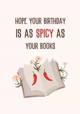 Funny Birthday card for spicy book lover created by Pixel Elf