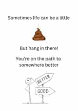 Cute motivational card - never give up - for loved ones or reminder to yourself created by NoseArt Designs