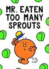 Funny Christmas Card - Mr. Men - Too Many Sprouts created by Mr. Men