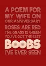 Rude Anniversary Card - For Wife - Roses are Red created by Blind Faith