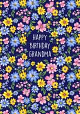 Pretty Birthday Card - For Grandma - Floral Design created by Poppy & Mabel 