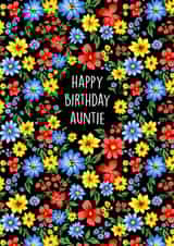 Pretty Birthday Card - For Auntie - Floral Design created by Poppy & Mabel 