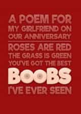 Rude Anniversary Card - For Girlfriend - Roses are Red created by Blind Faith