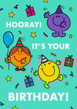 Cute Birthday Card - Mr. Men - Hooray! created by Mr. Men