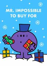 Cute Christmas Card - Mr. Men - Mr. Impossible To Buy For created by Mr. Men
