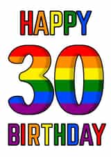 Gay Pride 30th Birthday Card created by Rachel Elizabeth Designs