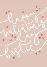Cute Galentines Card - Typography - Best Friend created by Hope Olivia Illustrations