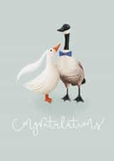 Geese Wedding Day Card - Congratulations created by Hope Olivia Illustrations