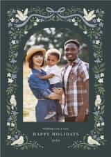 Pretty Christmas Card - Floral Garland - Happy Holidays created by Laura Bercovich