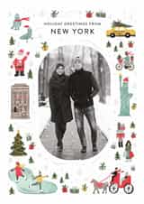 Cute Christmas Card - Holiday Greetings From New York created by Laura Bercovich
