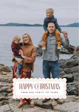 Personalised Christmas Photo Card created by Owl and Toad - Classic Christmas Card - From Our Family To Yours - Modern Typography