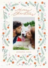 Personalised Christmas Photo Card created by Sabrin Deirani - Pretty Christmas Card - Pine Branches