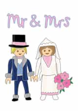 Cute Wedding Card - Mr & Mrs - Playmobil created by You've Got Pen On Your Face