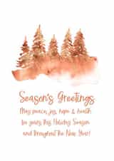 watercolor pine trees -Season's Greetings card created by preeta varkey