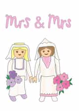 Cute Wedding Card - Mrs & Mrs - Playmobil created by You've Got Pen On Your Face