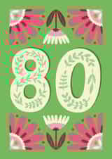 80th Birthday Card - Bright & Bold 80th Birthday Card - Grandma/Nanna/Nanny/Gran created by Josie Gledhill