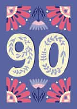 90th Birthday Card - Gorgeous colourful design for a special milestone birthday! created by Josie Gledhill