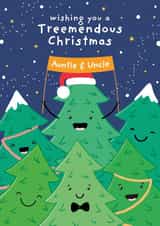 Cute Christmas Card - For Auntie & Uncle - Tree Pun created by Macie Dot Doodles