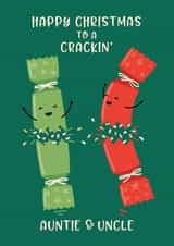 Cute Christmas Card - For Auntie & Uncle - Cracker Pun created by Macie Dot Doodles