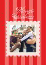 Personalised Christmas Photo Card created by Owl and Toad - Classic Christmas Card - Bright Stripes