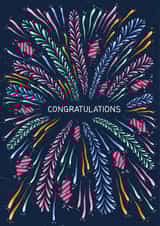 Classic Congratulations Card - Firworks created by Studio Sage UK