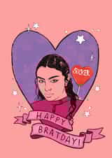 Arty Birthday Card - Charlie XCX - Bratday created by Studio Smallpiece