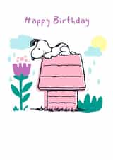 Adorably Cute Snoopy Happy Birthday Card – For Her – Peanuts created by Danilo