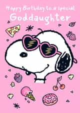 Special Goddaughter Birthday Card – Snoopy & Sweet Treats created by Danilo