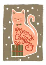 Fun Christmas Card for Cat Lovers - Meowy Christmas created by Jade Fisher