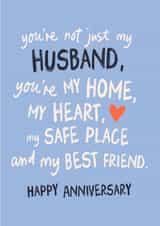 Cute Anniversary Card - For Husband - My Safe Place created by Sweetlove Press