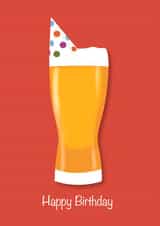 Funny birthday card - Beer - Party hat created by DBD Designs