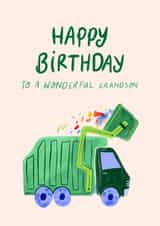 Cute Birthday Card - Grandson - Rubbish Truck created by Carla Ellis