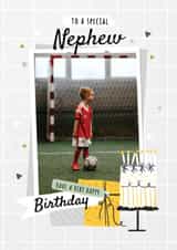 Personalised Birthday Photo Card created by Little Mono - Classic Birthday Card - Special Nephew - Cake