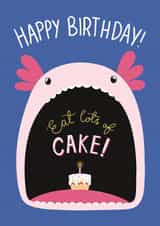 Cute Birthday Card - Axolotl - Cake created by Little Art