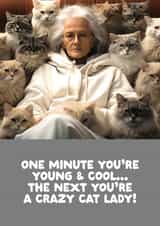 Funny Birthday Card - Crazy Cat Lady created by Filthy Sentiments
