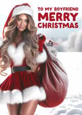 Funny Christmas Card - For Boyfriend - Sexy Mrs. Claus created by Filthy Sentiments
