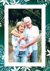 Personalised Christmas Photo Card created by Jenna Holcomb - Pretty Christmas Card - Poinsettias