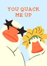 Funny Valentine's Day Card - You Quack Me Up created by Zove Ahh