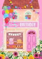 Cute Birthday Card - Pretty Bakery created by Aniet Illustration