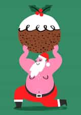 Funny Christmas Card - Giant Christmas Pudding created by SNIP SNIP HOORAY!