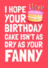 Rude Birthday Card - 50th - Dry Birthday Cake created by Running with Scissors