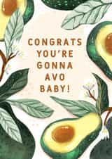 Cute Pregnancy Card - Avo Baby - Avocados created by Anna Cheng Design & Print