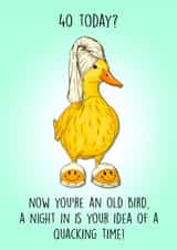 Cute 40th Birthday Card - Duck - Old Bird created by Poppy & Mabel 