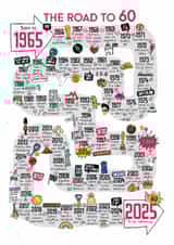 Cute 60th Birthday Card - The Road To 60 - 1965 created by Eskimo Kiss Designs