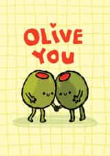 Cute Anniversary Card - Olive You created by The Playful Indian