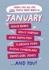Fun Birthday Card - January Birthday - Cool People created by PaperPaper